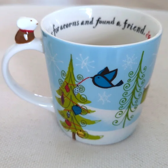 Starbucks 2010 HUXLEY Mouse Squirrel Holiday Coffee Mug Tea Cup 8oz bone China - Picture 2 of 8